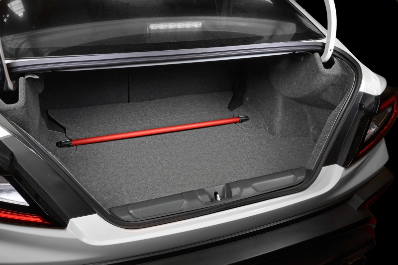 Subaru WRX Strut Brace - Rear - Perrin Performance - Shock Tower Brace - Red - `15-`21